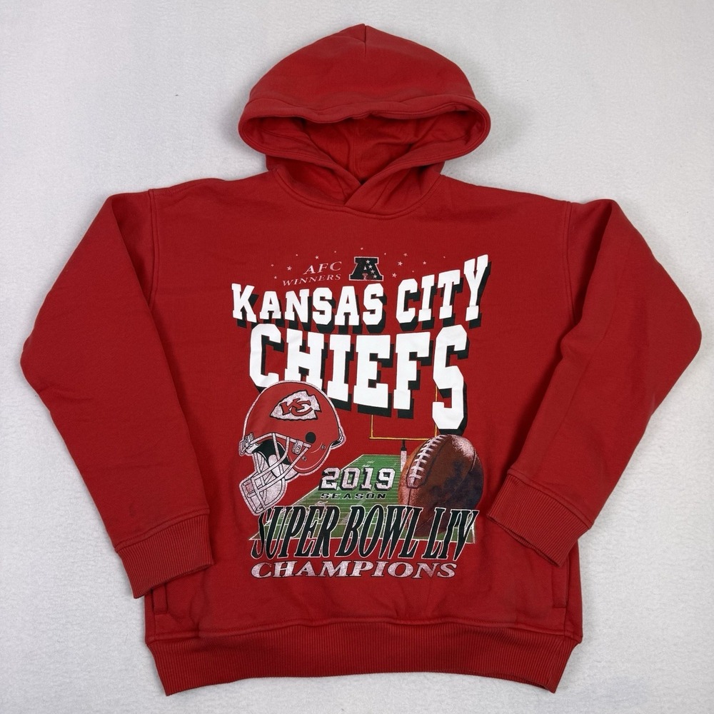 Kansas‎ City Chiefs Super Bowl LIV Champions Red Hoodie Youth 13/14 NFL 2019 AFC